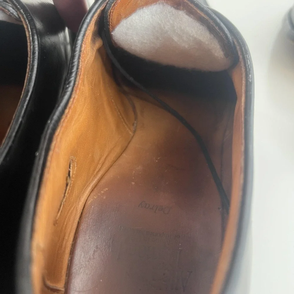 Allen Edmonds Delray Shoes Mens 11.5‎ A Black Leather Split Toe Dress